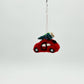 Red Car with Tree Felt Ornament
