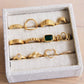 Steel Ring With Open Round - Gold