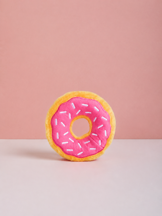 Strawberry Sprinkle Donut Dog Toy