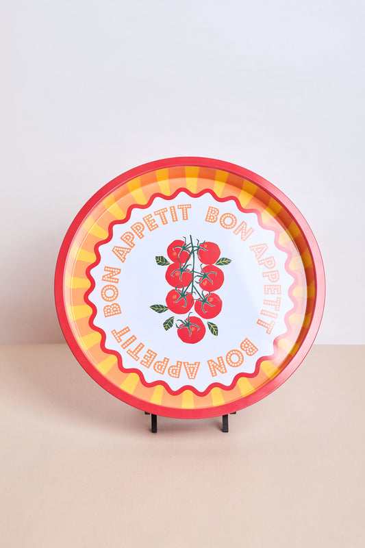 Tomato & Lemon Enamel Tray - 31cm