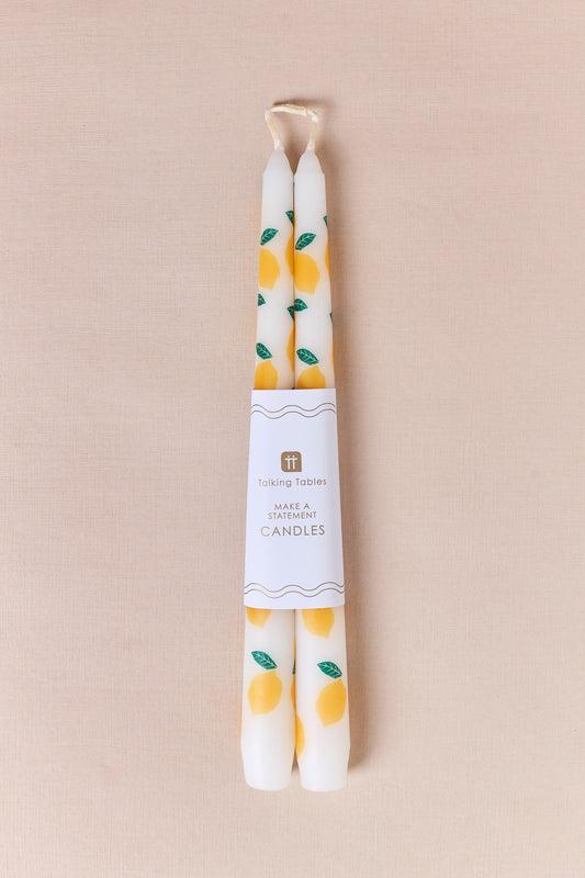 Lemon Taper Dinner Candles - 2 Pack