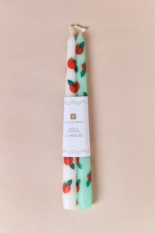 Tomato Taper Dinner Candles - 2 Pack