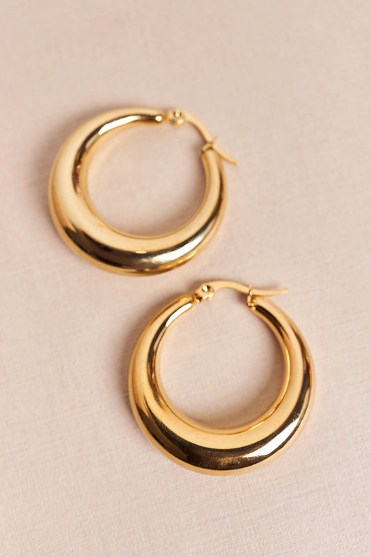 Stainless Steel Creole 32mm “Wide” - Gold