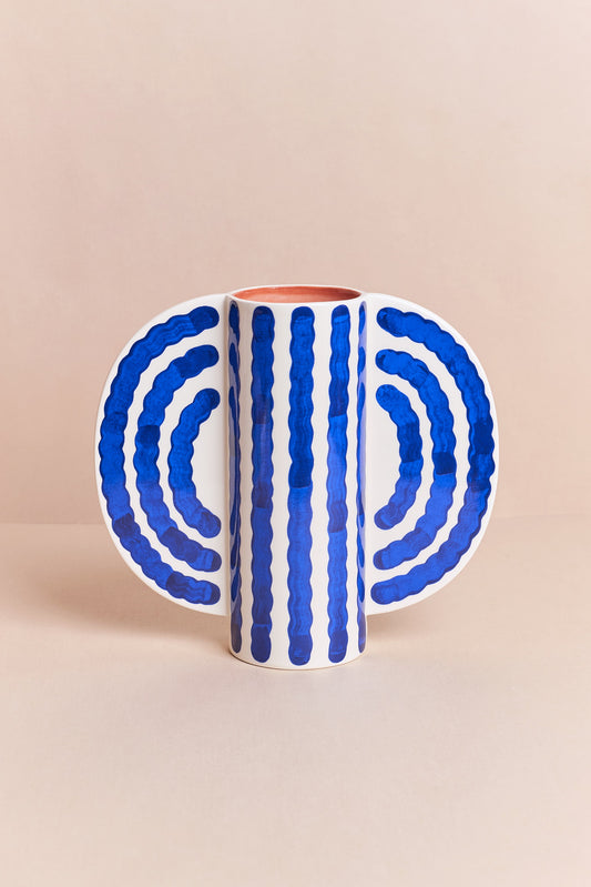 Blue Butterfly Ceramic Vase