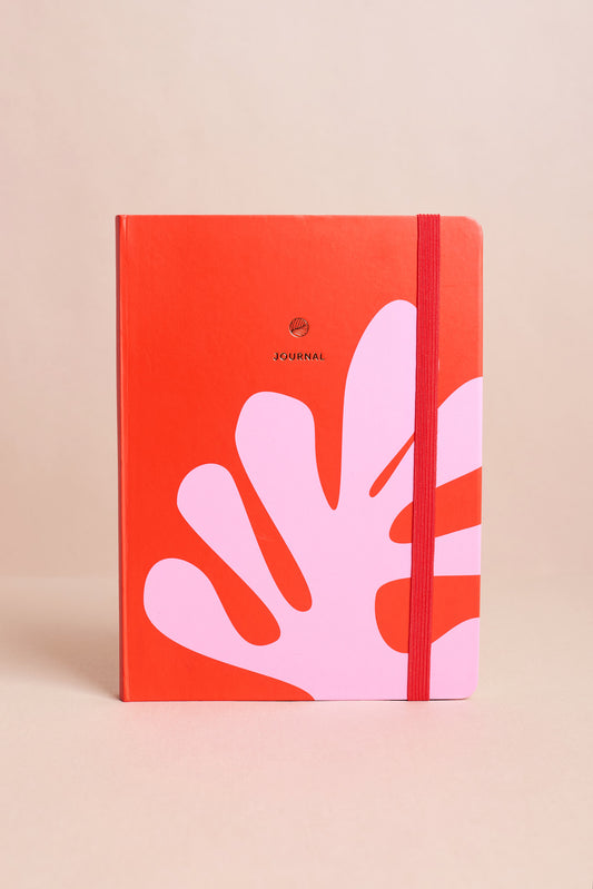 Lined Notebook - Arty - Red Pink