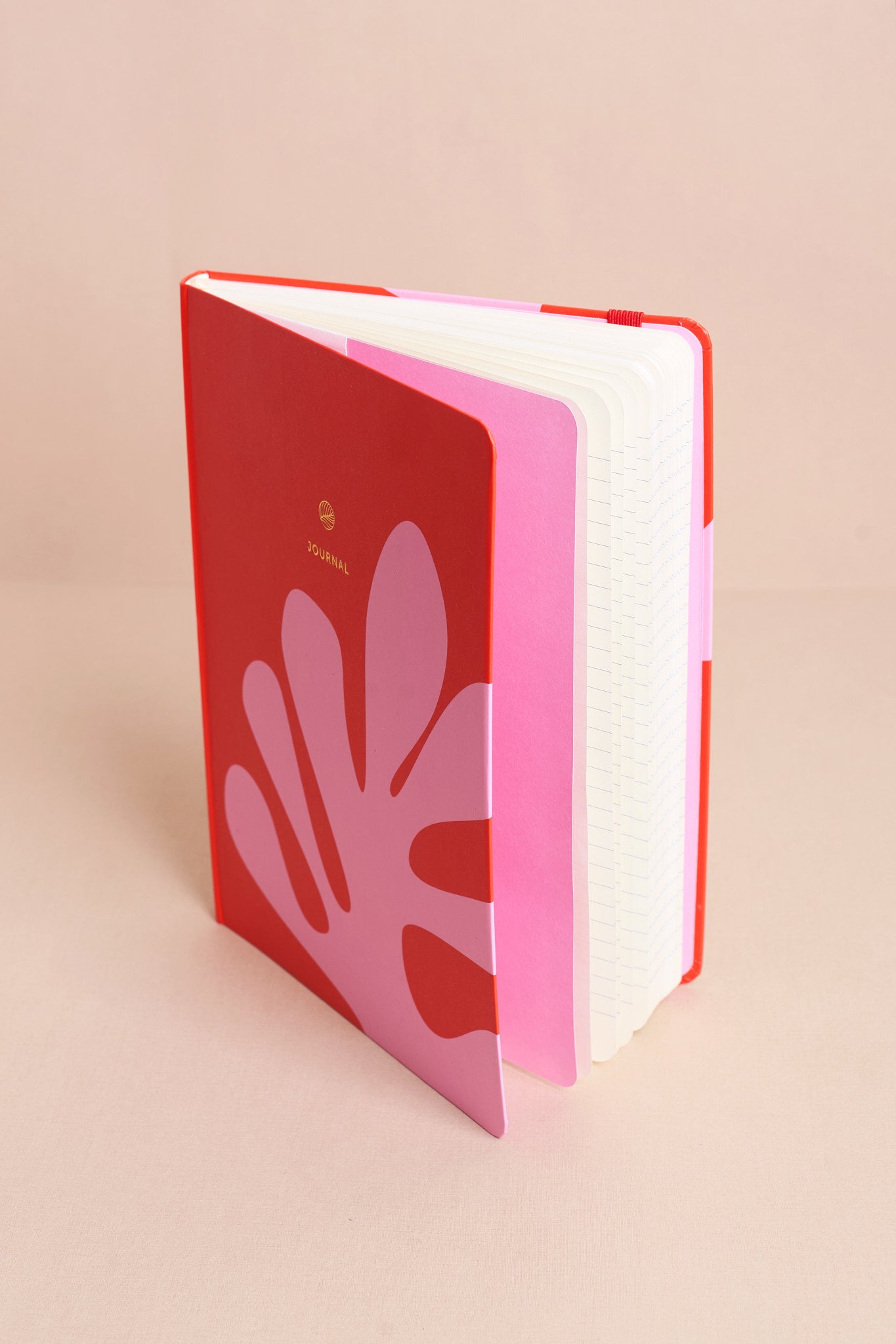 Lined Notebook - Arty - Red Pink
