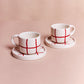 Espresso Grid - Red Set of 2