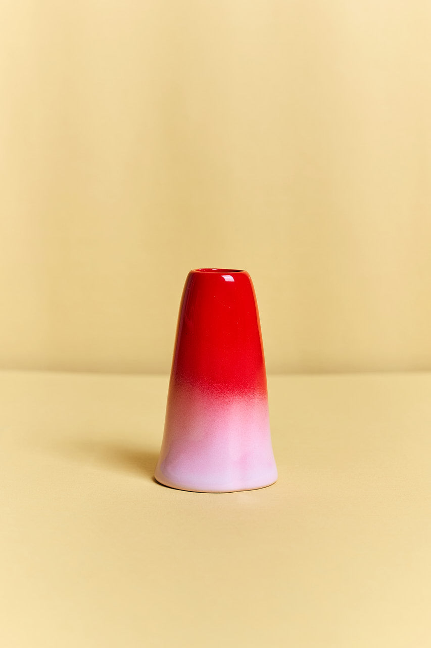 Ceramic Candle Holder - Red