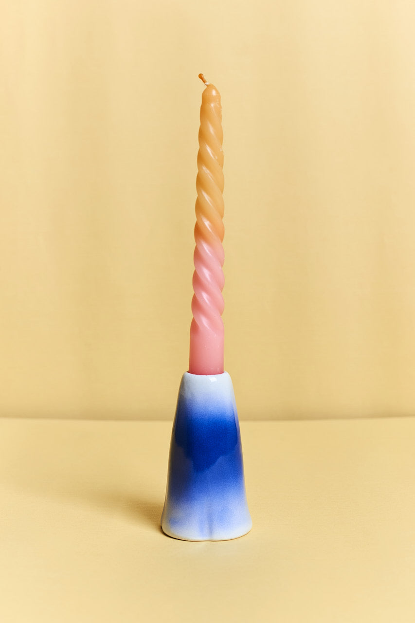 Blue Ceramic Candle Holder