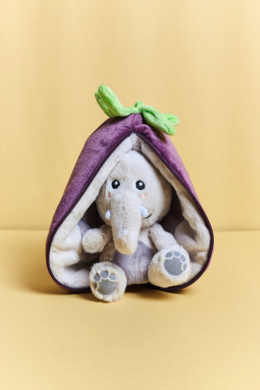 Elephant in Eggplant Plushy