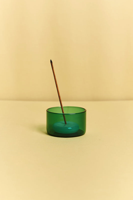 Glass Incense Holder - Green