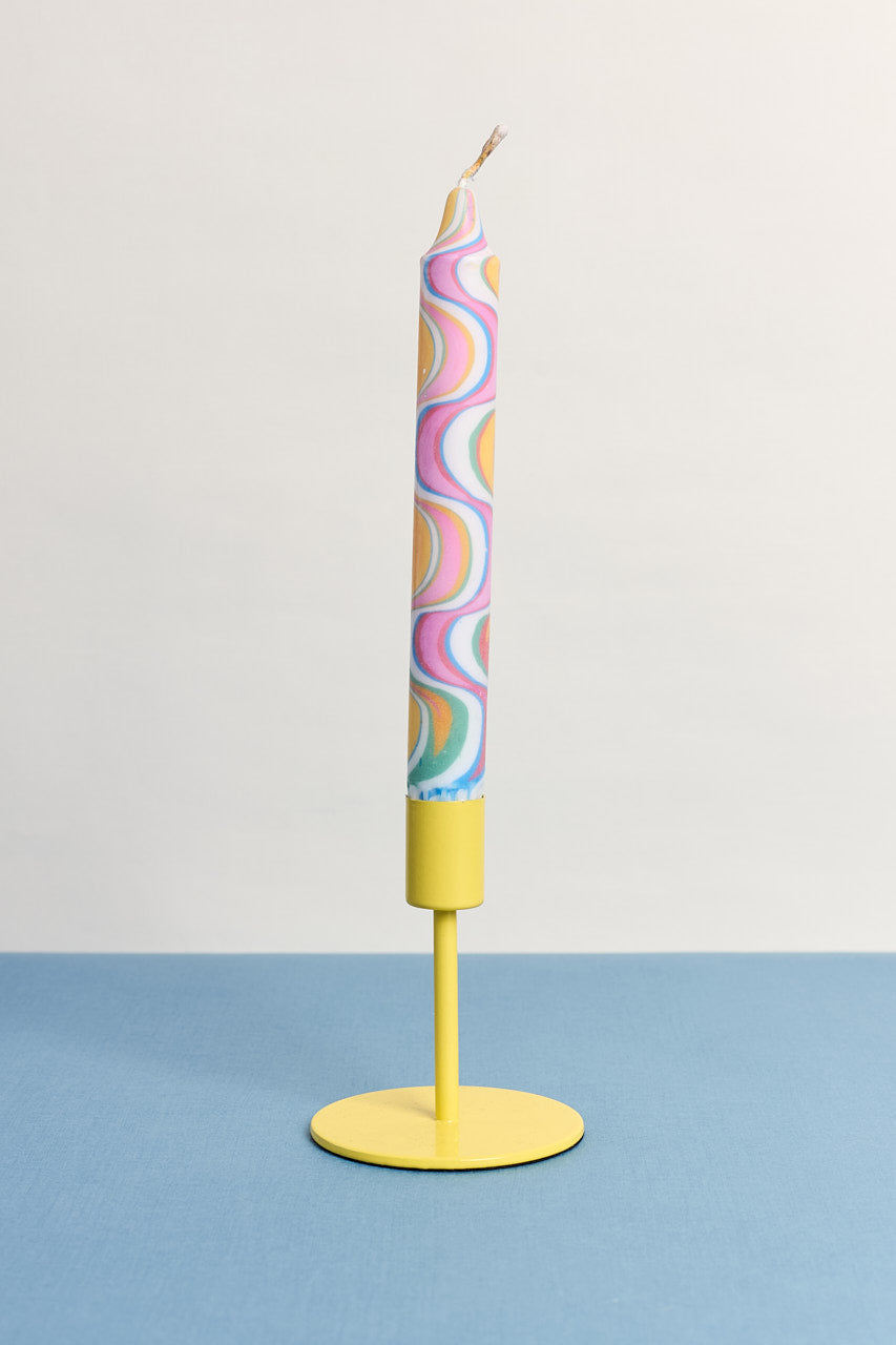 Tall Neon Yellow Candleholder