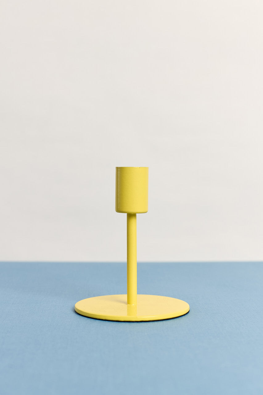 Tall Neon Yellow Candleholder