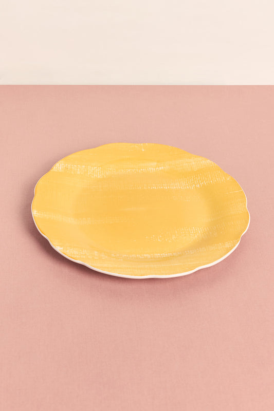 Yellow Ceramic Dinner Plate