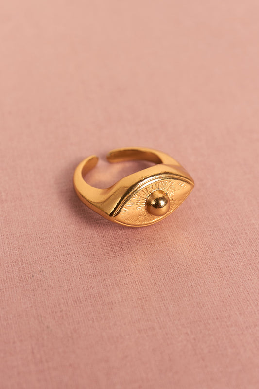 Golden Bull Protection Eye Ring