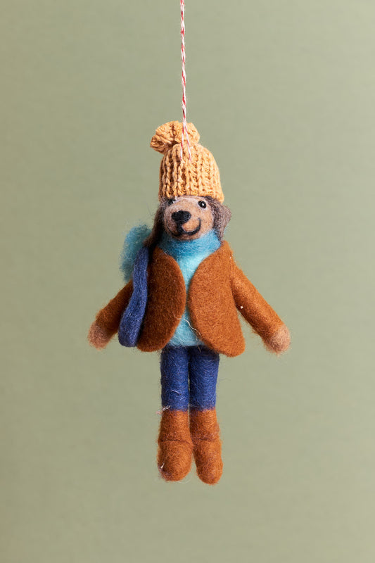Hipster Dog - Felt Ornament