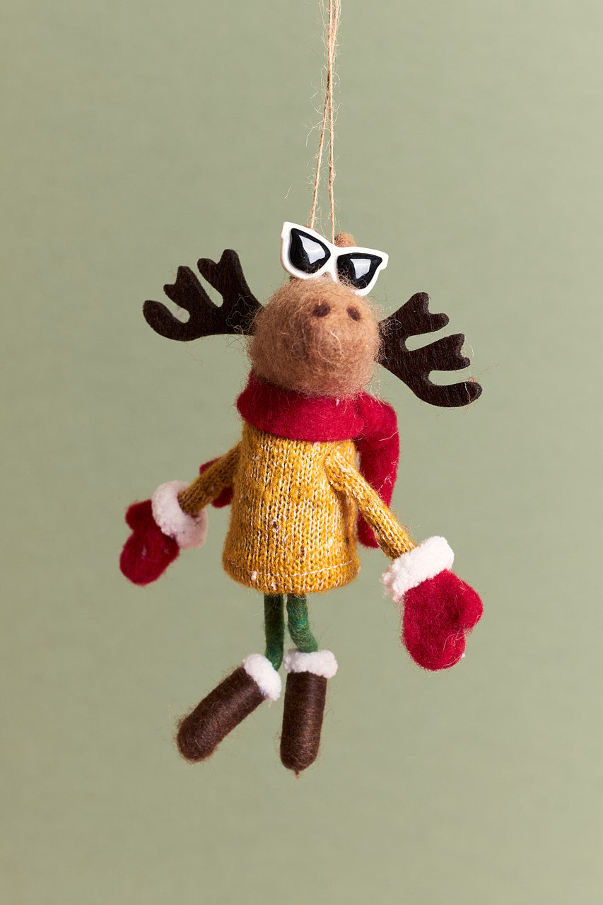 Cool Deer - Felt Ornament