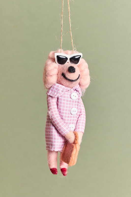 Mrs Poodle - Felt Ornament