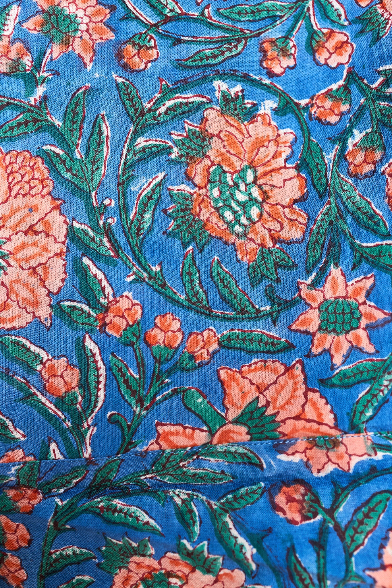 “Bleuette” Floral Printed Cotton Kimono