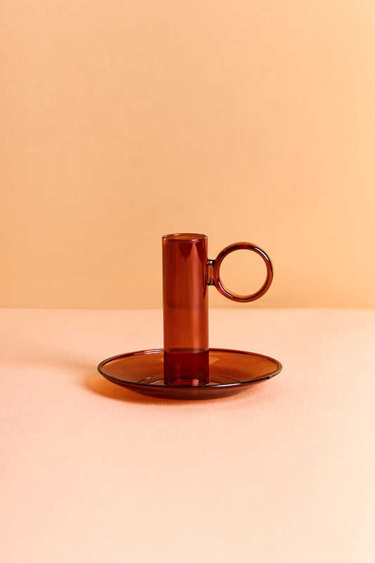 Amber Crystal Candle Holder