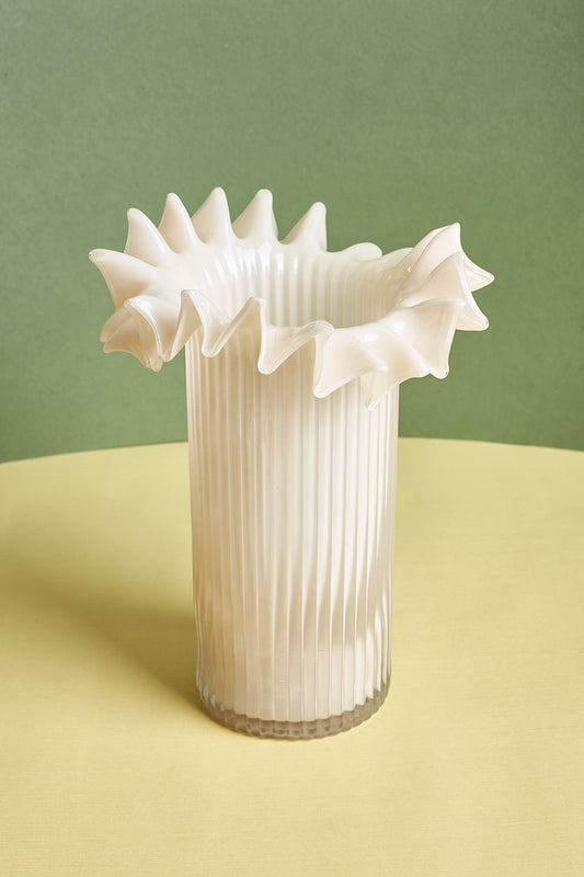 Froufrou Glass Vase - White