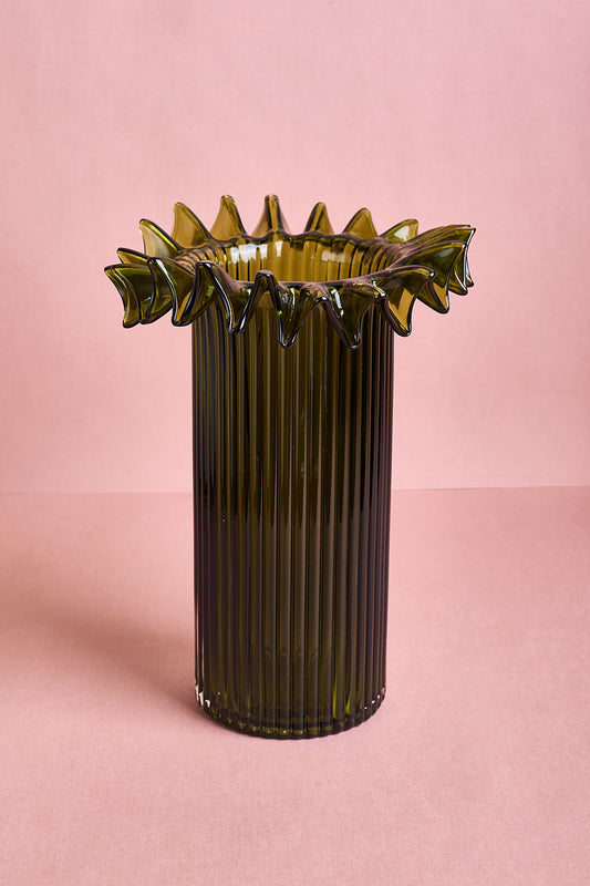 Froufrou Glass Vase - Green