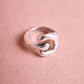 Silver Buckle Hammered Ring