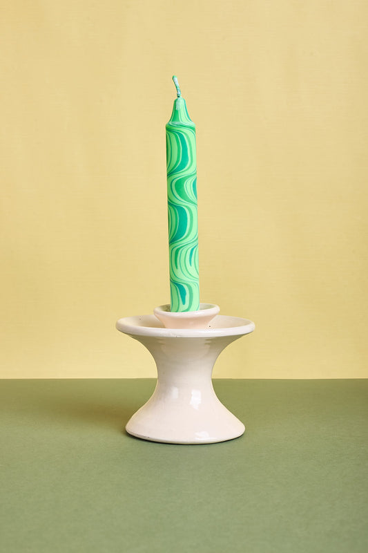 Green Marble Tapered Candle