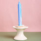 Blue Zigzag Marble Candle