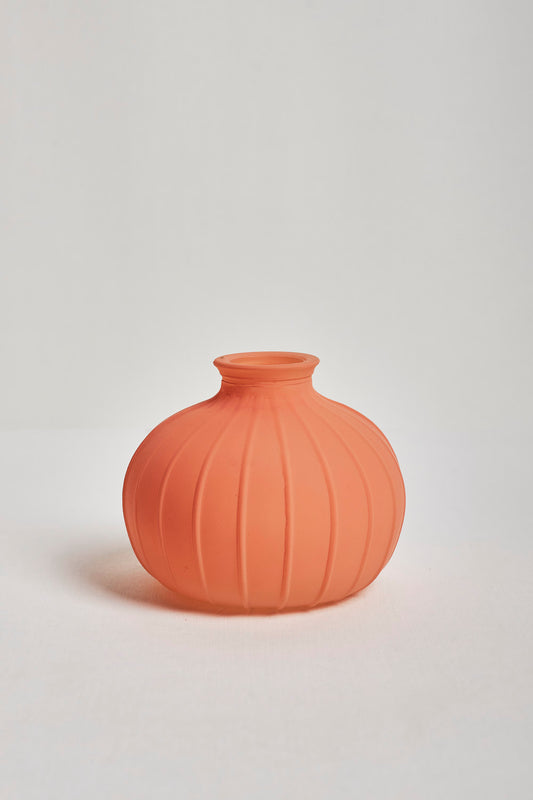Rounded Glass Vase - Orange