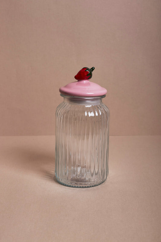 Strawberry Glass Jar