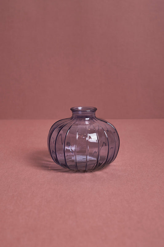 Rounded Colored Glass Vase - Lavender