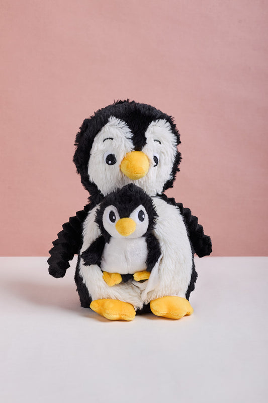 Penguin Mama & Baby Plushy - Black and White