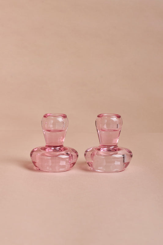 Mushroom Candle Holder Set - Pink