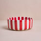 Ceramic Bowl - Ruby Red Stripes