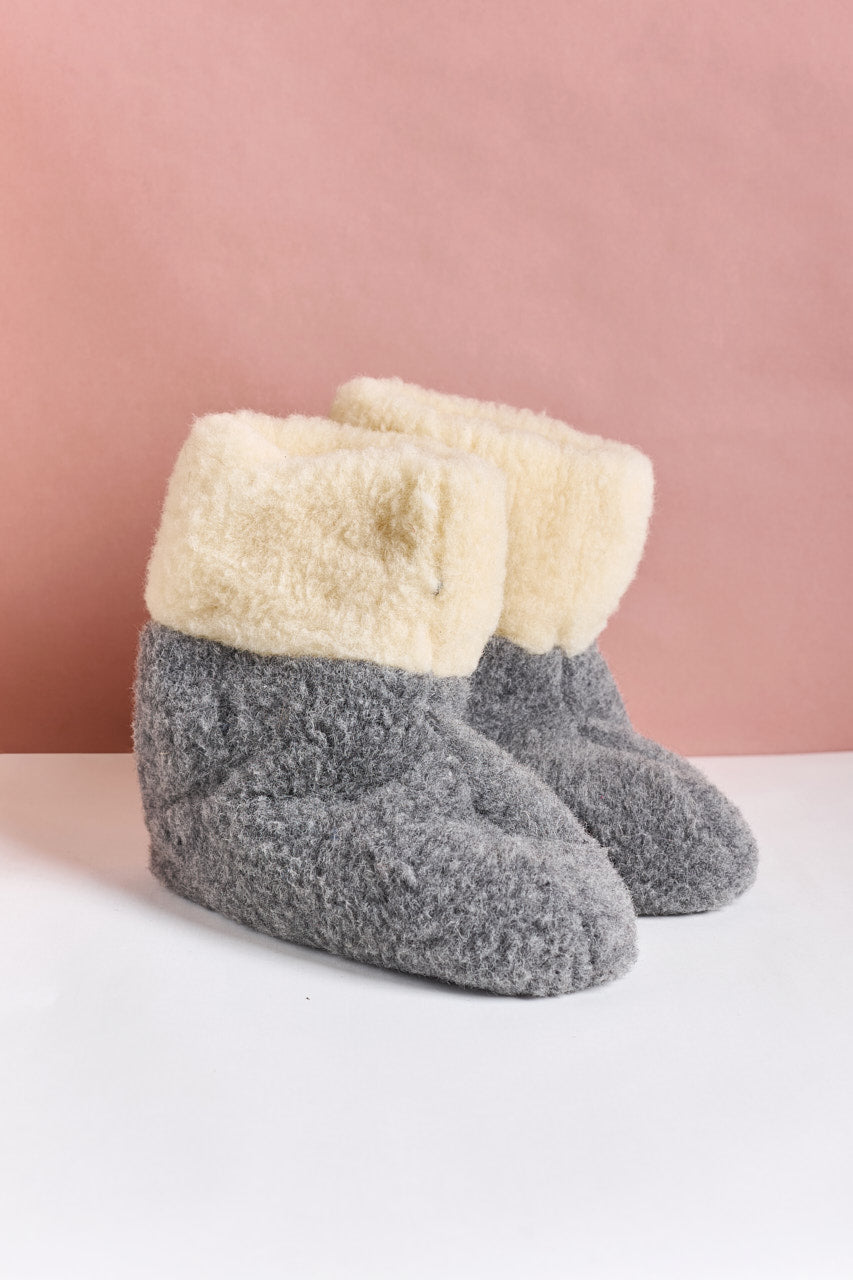 Tall Wool Slippers - Graphite