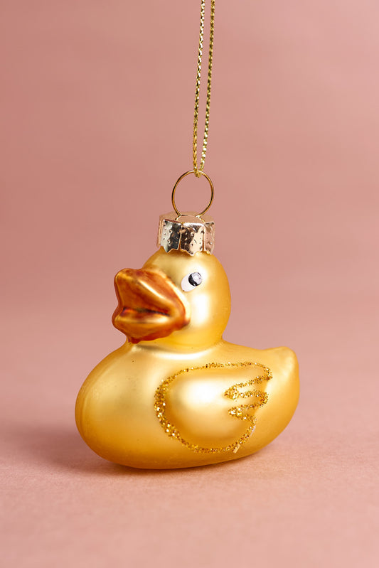 Rubber Ducky Glass Ornament