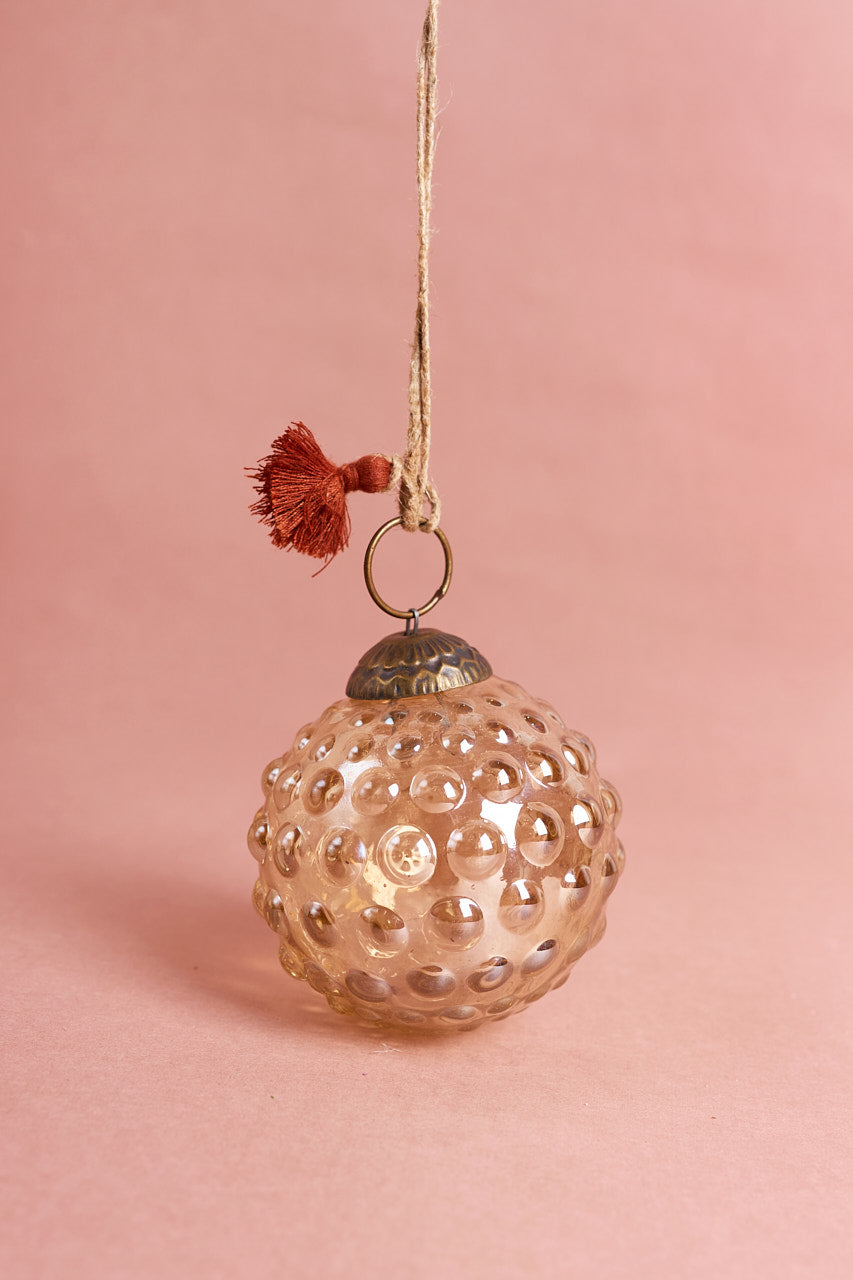 Dotted Glass Christmas Ornament - Clear
