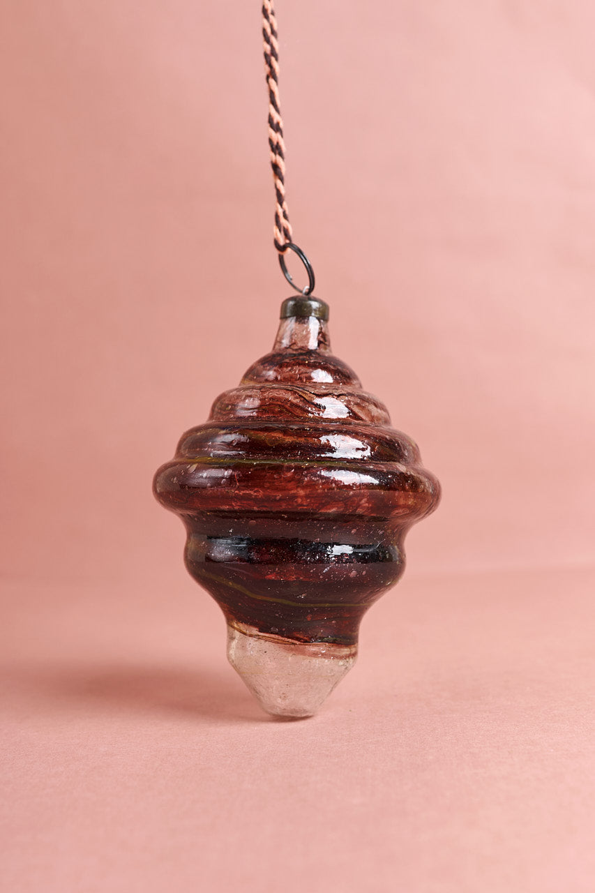Glass Swirl Ornament - Berry
