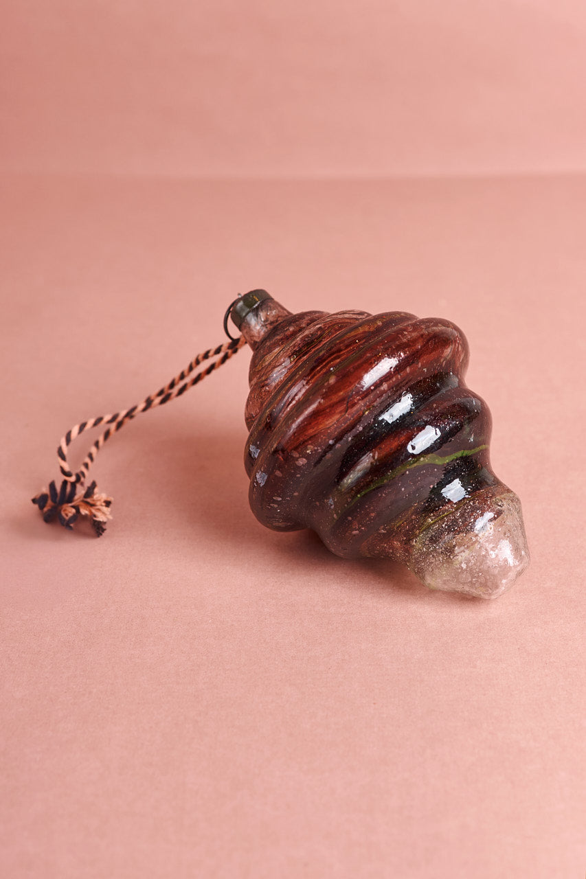 Glass Swirl Ornament - Berry