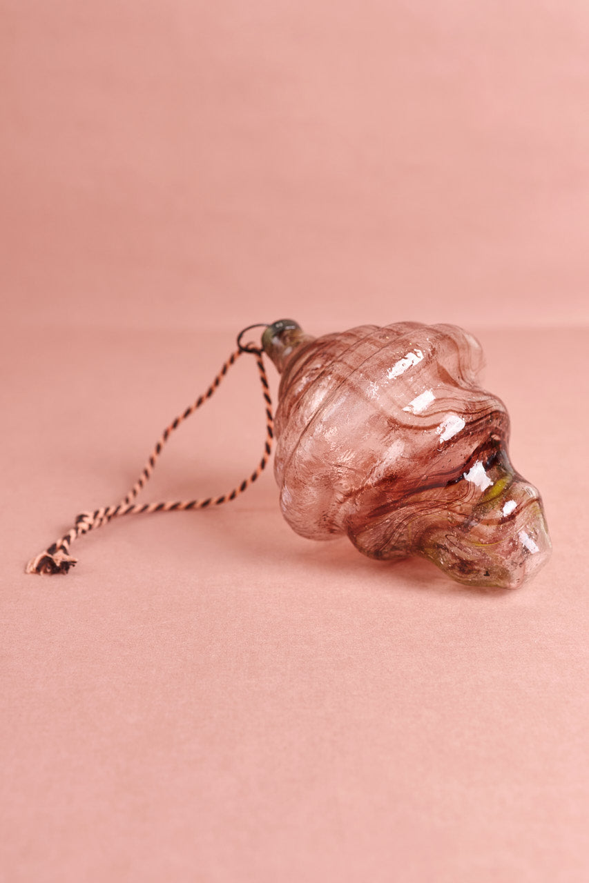 Glass Swirl Ornament - Smoke