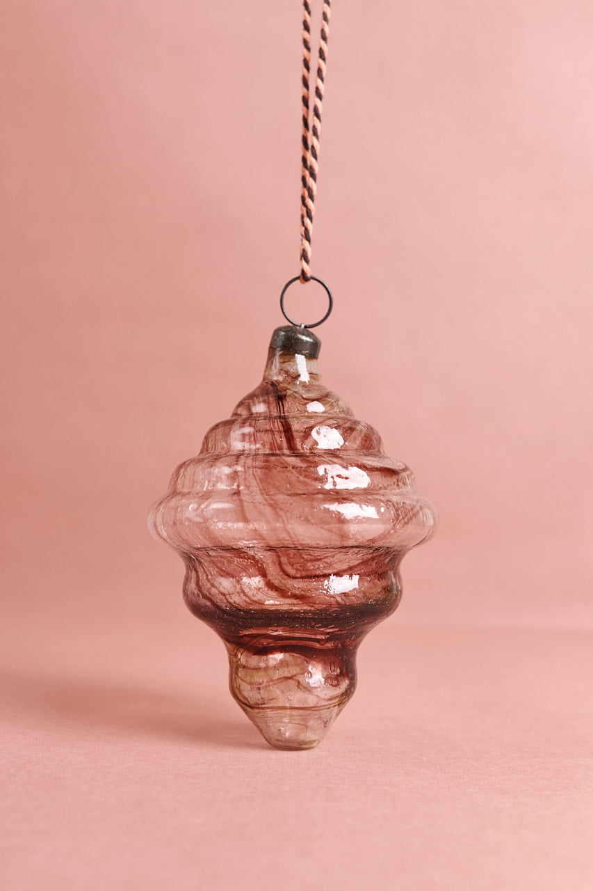 Glass Swirl Ornament - Smoke