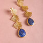 Golden Lapis Lazuli Earrings