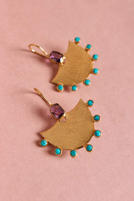 Amethyst and Turquoise Babilonia Earrings