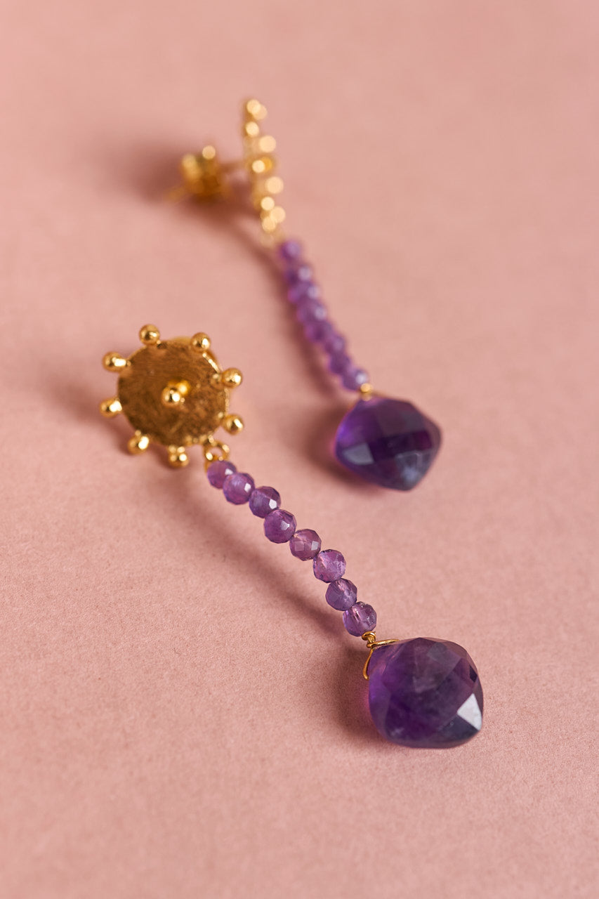Amethyst Sun Earrings