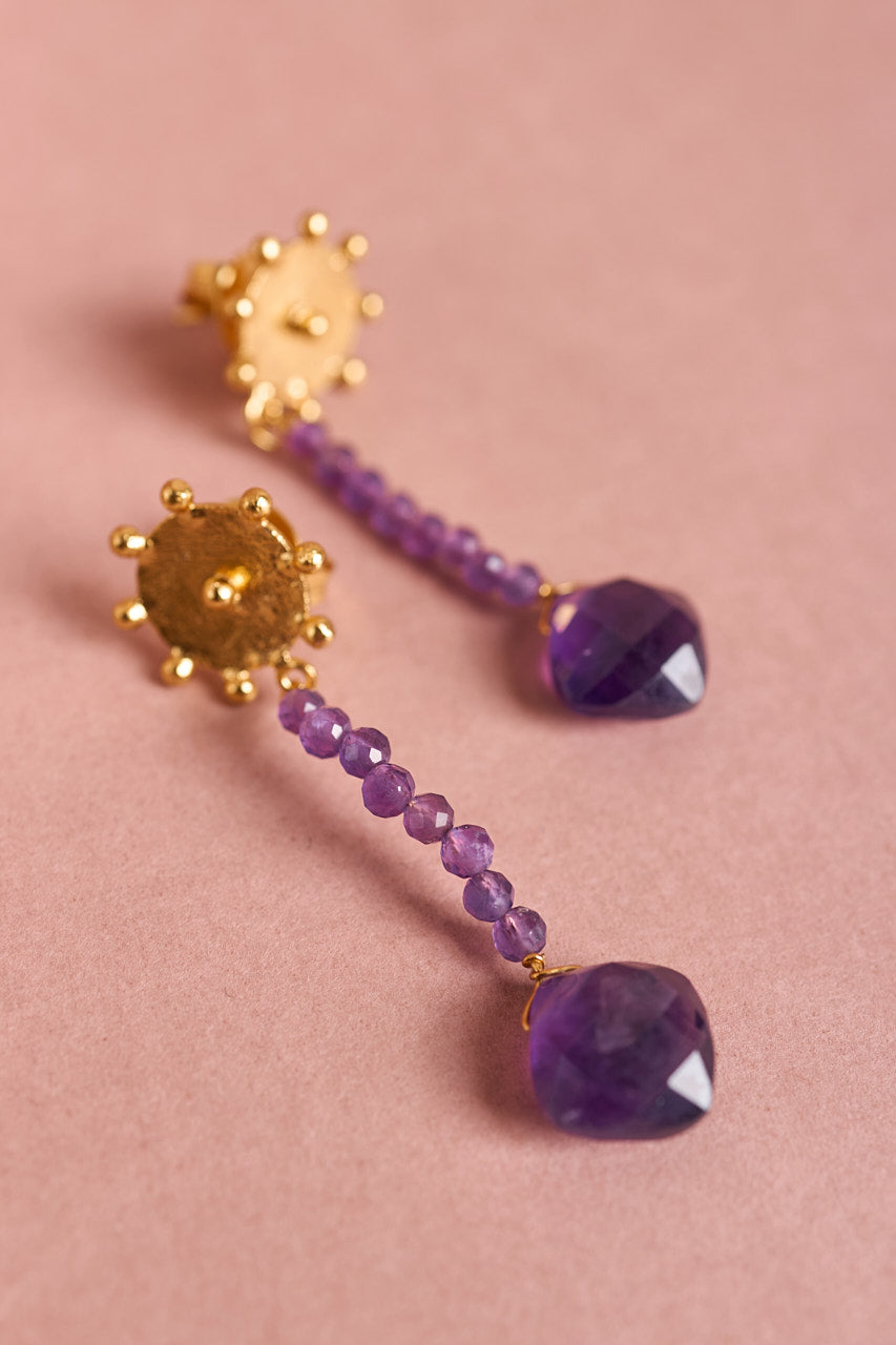 Amethyst Sun Earrings