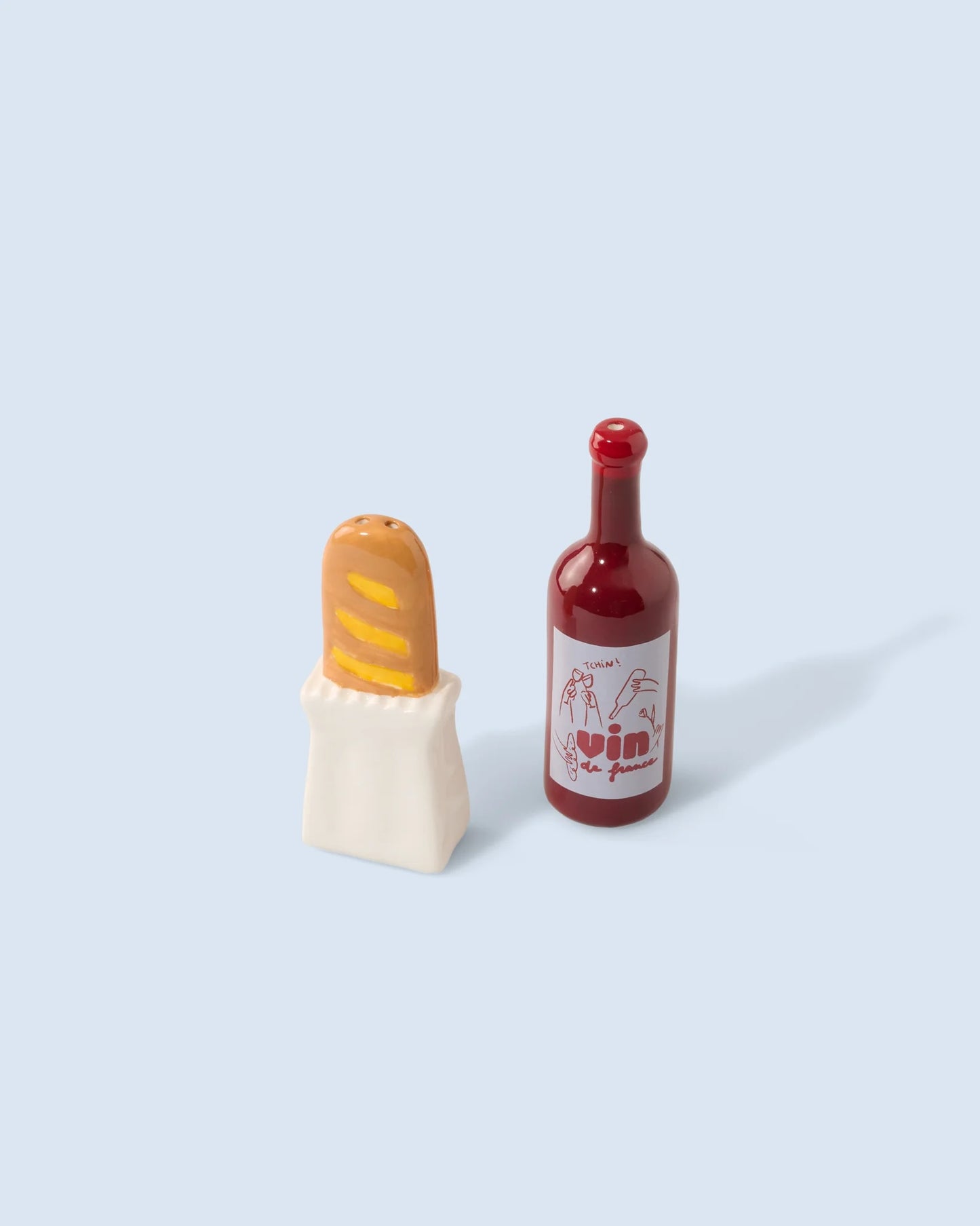 Wine & Baguette Salt and Pepper Shakers