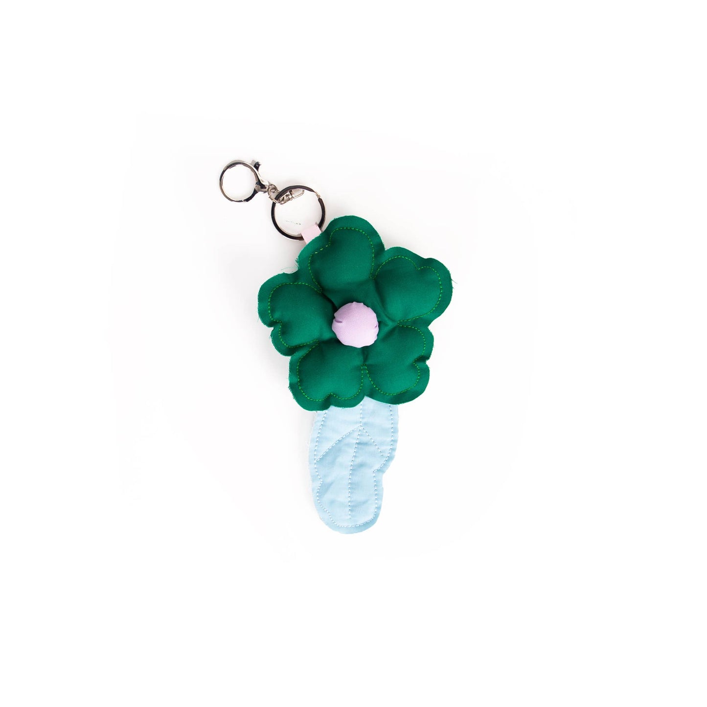 Green Puffy Flower Keychain