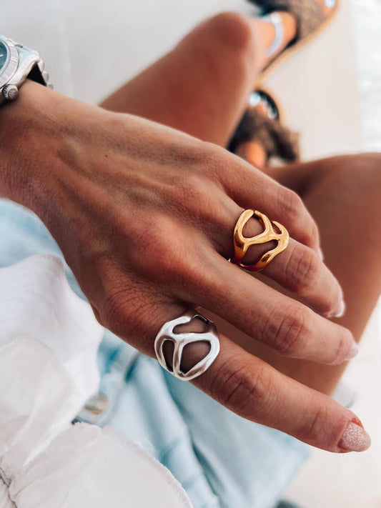 Silver Organic Peace Ring