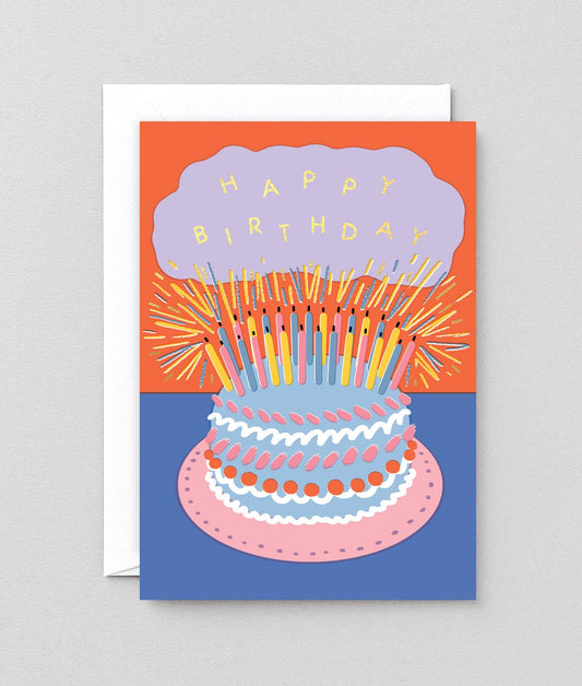 Cake & Candles Greetings Card